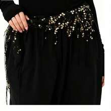 1pc Multicolor Summer Beach New Jazz Dance Hip Hop Waist Chain Hip Scarf Accessory, Sequin Triangle Scarf Tassel Waist Belt, Versatile Waist Scarf - Multicolor - View 14