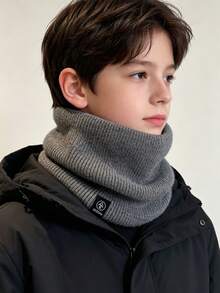 Knitted Neck Warmer Scarf With Fleece Lining, Unisex Hooded Neck Warm, Suitable For Cycling And Neck Support - Multicolor - View 3