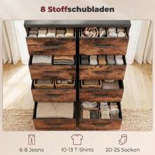 8-Drawer Dresser, Fabric Dresser With Metal Frame, For Bedroom And Living Room, Vintage Brown - Rust Brown - View 4
