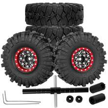 Llantas de aluminio de 1.0 pulgadas, rueda de cubeta de rueda, llanta Beadlock para 1/24 axial SCX24 FCX24 1/18 TRX4M escala RC Crawler Car.Llantas de rueda de alta resistencia Beadlock de - A - Ver 2