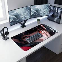Red Eye Cool HD Pattern Extra Long Gaming Mouse Pad & Desk Mat Set, Non-Slip Durable Rubber Base, Smooth Surface Suitable For Computer Laptop Office Home, Abstract Art Decor, Back To School Supplies - A - View 9