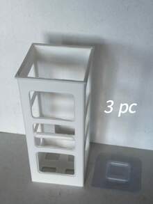 1/3件組垂直鏤空塑膠美髮工具收納盒，自黏式壁掛吹風機與捲髮棒置物架，浴室櫥櫃門與梳妝台美髮配件收納架 - 彩色 - 查看 11