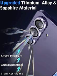 1pc Purple Lens Protector, CD Texture Lens Sticker With Positioning Assistance, Compatible With Samsung Galaxy S22 Ultra, S23, S23 Plus, S23 Ultra, S24, S24 Plus, S24 Ultra, S25, S25 Plus, S25 Ultra, Z, Z Fold7, S26 Ultra, S26 Plus, S26 - Purple - View 6