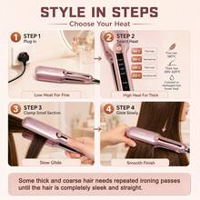 Plancha de pelo cerámica profesional con enchufe y función de calentamiento, ajuste rápido de temperatura, apta para uso doméstico y salón, regalo para el cuidado del cabello - Tipo de Enchufe A USA (110-127V) - Ver 7