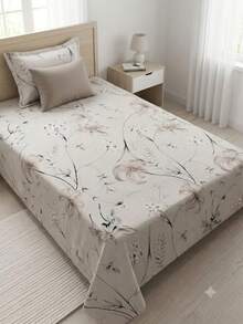 2-Piece Single Bed Sheet Set, Printed 200 Thread Count Percale Fabric, Full Elastic Hem, With Point Palito Pillowcase - 霧霾藍 - 查看 2