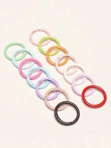 10/20/50pcs 33mm Colorful Metal O-Ring Spring Clasp Openable Round Carabiner Key Ring Hook Dog Chain DIY Jewelry Connector Macaron Color - Multicolor - View 8