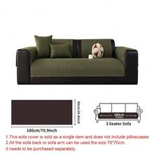SANMOSPIN 1 Buah Sarung Sofa Tahan Air Gaya Minimalis Warna Polos dari Kain Linen, Bantal Sofa Nyaman Serbaguna Sepanjang Musim, Cocok untuk Sofa 1-4 Dudukan, Digunakan di Kamar Tidur, Ruang Tamu, Ruang Belajar, Kantor, Dekorasi Rumah - Hijau - View 12