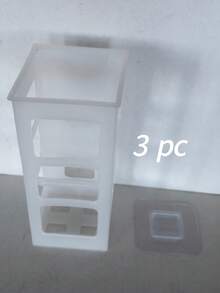 1/3件組垂直鏤空塑膠美髮工具收納盒，自黏式壁掛吹風機與捲髮棒置物架，浴室櫥櫃門與梳妝台美髮配件收納架 - 彩色 - 查看 14