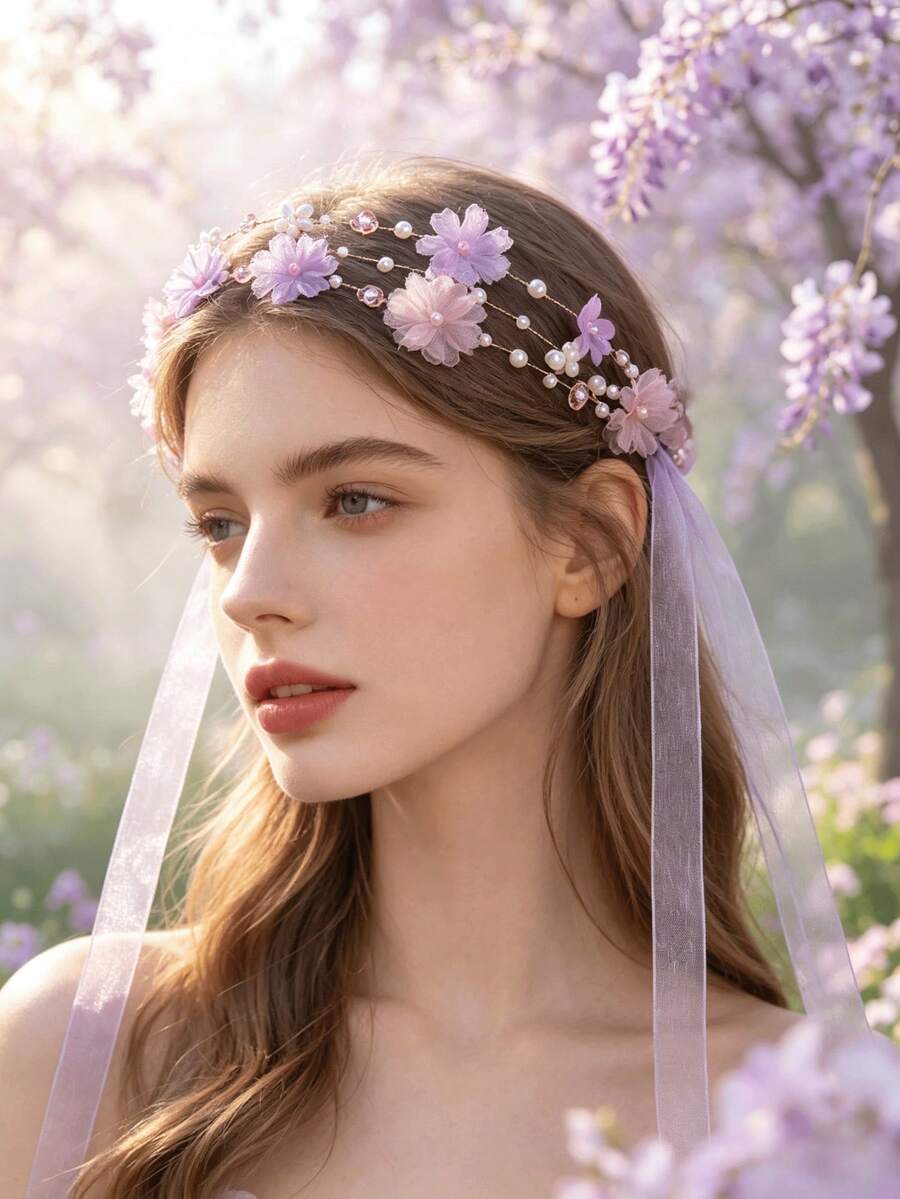 1件女款優雅手工水晶髮箍 新娘頭飾 適合婚禮、派對、禮物 - 63507 - 查看 1
