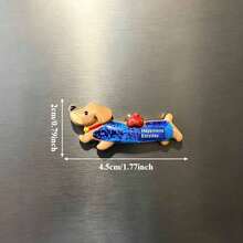 5/10/15 Pcs Cute Sausage Dog Refrigerator Sticker, Cartoon Animal Resin Refrigerator Magnet, Storage Cabinet Decoration, Kitchen And Home Decoration, Birthday And Festival Gift Selection - Multi-color - View 5