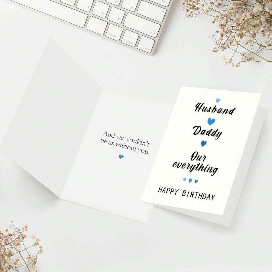FANCYLUCKY Humorous Birthday Card Gift, Wife To Husband | Husband Dad Our Everything Birthday Card, Touching Birthday Decoration, For Husband Dad Father Him Male, Double-Sided - B - View 1