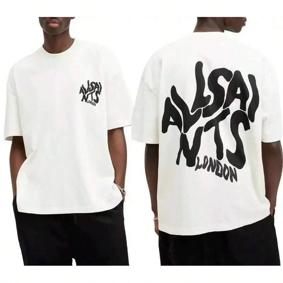 Maglietta con stampa grafica Twisted Letters Art Brand 100% cotone per uomo e donna, streetwear estivo - 5 - Visualizzare 1