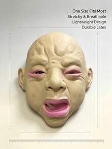 1pc Halloween Smiling Crying Face Mask, Full Face Head Cover, Halloween Party Haunted House Celebrity - Multicolor - View 4