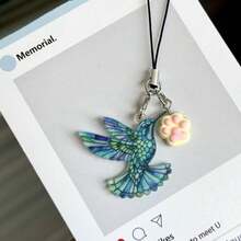 1pc Colorful Flying Bird Phone Chain Pendant, Simple Car Key Chain, Earphone Phone Charm Decorative Gift - Multicolor - View 4