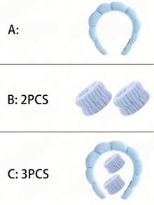 1-Piece Solid Color Shower Headband And Wristband Set (Available In 3 Styles / 5 Styles / 1 Style), Ideal For School Essentials, Home Christmas Decorations, Party Decor, Christmas And Halloween - Multiple Styles - View 4