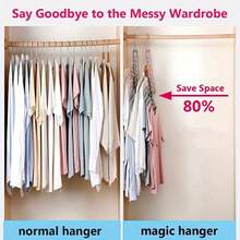 9-Hole Hanger Set With Hanger Connectors | Non-Slip Space-Saving Closet Organizer, Suitable For Shirts, Pants, Etc., Multi-Functional Storage Rack, Suitable For Home Or Dorm Use, Clothing Organization, Plastic Material - Multicolor - View 4