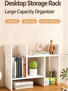 1pc/Desktop Storage Rack - Multi-Layer Storage Rack, Suitable For Student Dorms, Rental Apartments, Can Be Used As A Bookshelf, Storage Rack For Desk - White H-shape - View 2