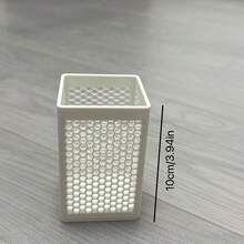 1pc 3D Printed Honeycomb Hollow Pen Holder, Plastic Creative Breathable Dust-Proof, Office Study Desktop Stationery Storage Box, Suitable For People Pursuing Minimalist Style, Solving Desktop Clutter Pain Point, Style Desktop Essential - View 7