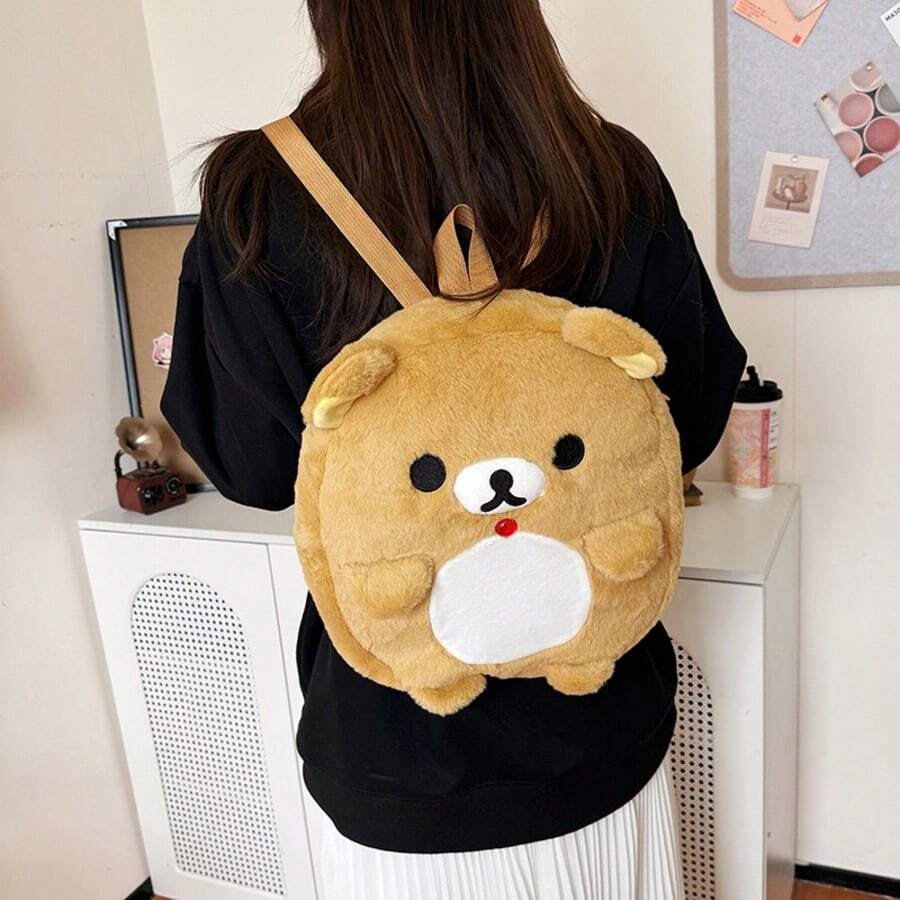 Rilakkuma 可愛慵懶熊造型大容量休閒後背包，便攜吸睛女款卡通書包