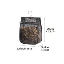 1pc/2pcs Zippered Hanging Mesh Storage Bag, Large Capacity Windproof Jacket & Socks Organizer, Suitable For Clothesline, Closet And Bathroom, Quick Access Multi-Functional Storage Bag For Clothes And Small Items - View 2