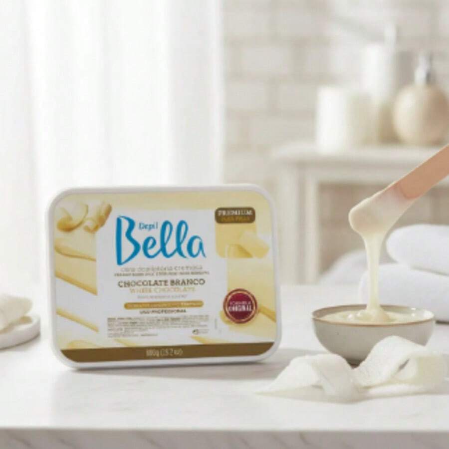 Cera Chocolate Branco Depil Bella 800g - Visão 1