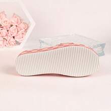 時尚新款厚底涼鞋 寬楦女款拖鞋 夏季戶外穿著 優雅女式涼鞋 經典印花 大尺碼舒適女鞋 家用拖鞋 - 西瓜粉 - 查看 9