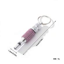 Rhinestone Studded 2-Section Aluminum Alloy Whistle, Outdoor Survival Training Whistle Keychain, Portable - Multicolor - View 2