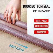1pcA High-Resistance Rubber And Fabric Door Bottom Draft Stopper - Soundproof, Waterproof Seal Strip, Suitable For Bedroom Doors - 36.61 Inch Waterproof Door Bottom Seal Strip - A - View 8