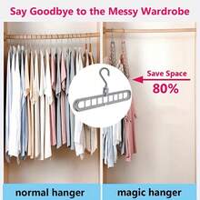 9-Hole Hanger Set With Hanger Connectors | Non-Slip Space-Saving Closet Organizer, Suitable For Shirts, Pants, Etc., Multi-Functional Storage Rack, Suitable For Home Or Dorm Use, Clothing Organization, Plastic Material - Multicolor - View 5
