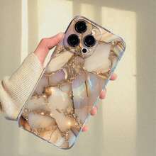 1 pieza Funda de teléfono minimalista con patrón de mármol de concha, alta transparencia, anti-caídas, anti-rayones, anti-huellas, carcasa blanda de TPU transparente, protección de lente de cámara, compatible con Apple, Nothing, Pixel, cubierta protectora - Multicolor - Ver 5