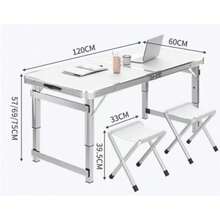 Foldable Table, Picnic, Camping, Night Market, Stall, Stand, Home, Portable, Eating, Table, Chair, Set - White - View 7