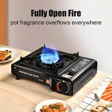 Portable 2400W Butane Gas Camping Stove, Single Burner Cooker With Auto Ignition And Auto Shut Off, Windproof Foldable Design, Dual Power Modes Carry Bag Included, Lightweight 1.5kg For Camping Hiking Picnic BBQ Outdoor Cooking RV And Backyard - one-size - View 4