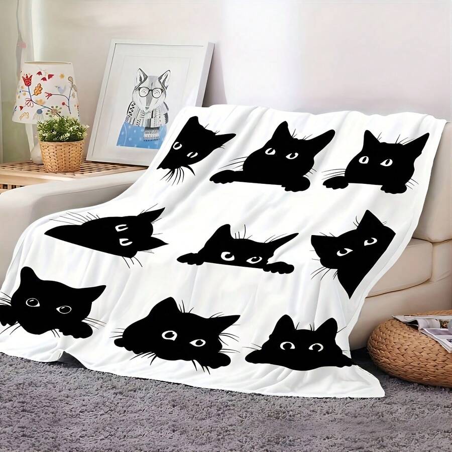 Sofa Blankets, Throw Blankets & Nap Blankets - Black and White - View 1