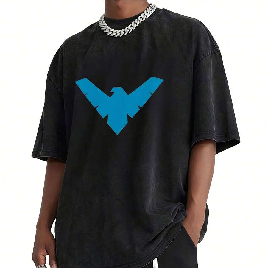 Klassisches Nightwing Logo T-Shirt(1) - Schwarz - Übersicht 1