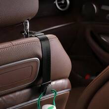 2PCS Oxford Fabric Seat Back Extension Hooks, Universal Fit For All Cars, Sturdy And Durable, Storage And Decoration In One - Woven Seat Belt Hook - View 8