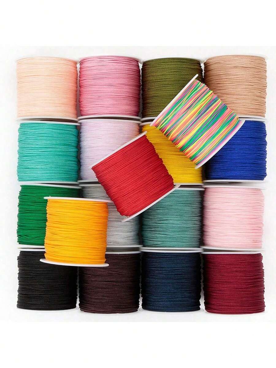 1 Roll 72# Braiding Necklace String Cord Handmade DIY Jewelry Craft Material, 0.8mm Macrame Rope - A - View 1