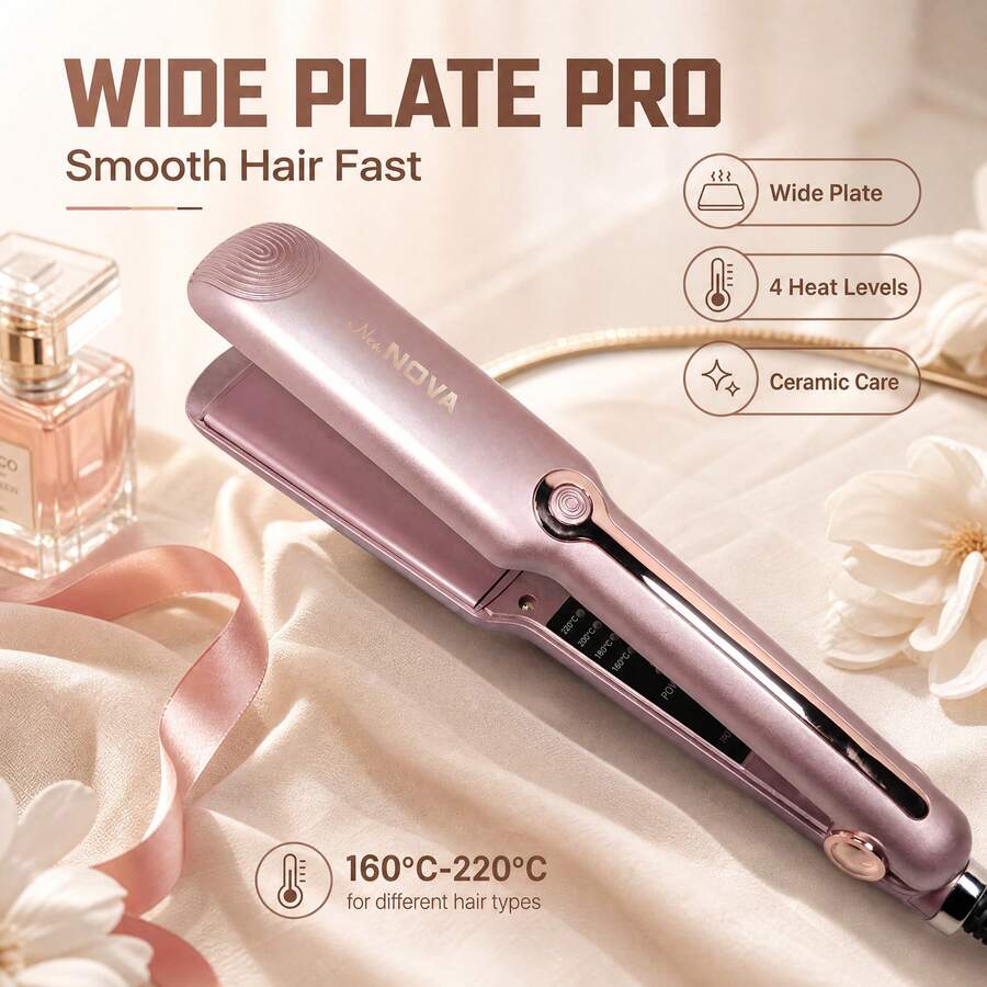 Plancha de pelo cerámica profesional con enchufe y función de calentamiento, ajuste rápido de temperatura, apta para uso doméstico y salón, regalo para el cuidado del cabello - Tipo de Enchufe A USA (110-127V) - Ver 1