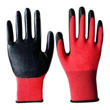 12 Pairs Crinkle Latex Coated Work Gloves, Red Large Unisex, Anti-Slip Wear-Resistant Breathable, For Warehouse Gardening Assembly Landscaping - Latex Coated Gloves - View 12