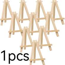 10pcs Mini Wooden Desktop Easel Set, Suitable For Displaying Wedding Place Cards, Party Table Numbers, Photos And Signs, No Assembly Required, Foldable - A - View 10