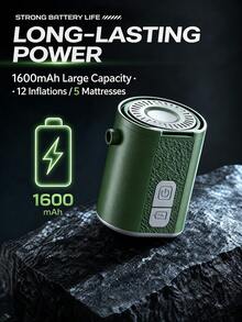 Portable Mini Air Pump USB Rechargeable 1600mAh Electric Air Pump With Built In LED Light 3.8kPa Inflator Deflator For Sleeping Pads Pool Floats Camping Travel, Mini Air Pump, Electric Air Pump, Camping Air Pump, Portable Inflator - Multicolor - View 6