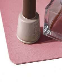 1pc (25*21cm) Light Pink Nail Desk Mat, Waterproof Soft PU Leather, Studio Table Mat, Foldable Nail Arm Rest Pad, Suitable For Nail Technicians Salon And Home Use - Dusty Pink - View 2