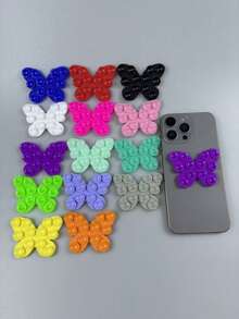 Support de téléphone à ventouse en silicone double face en forme de papillon, lavable, réutilisable, antidérapant, support de doigt auto-adhésif, support adhésif imperméable et sans résidu, convient à la plupart des téléphones, batteries externes et étuis de téléphone, prise solide, idéal pour les selfies et l'enregistrement vidéo, support multifonction ergonomique, convient aux fenêtres de voiture, salles de douche et autres surfaces lisses - Multicolore - Voir 8