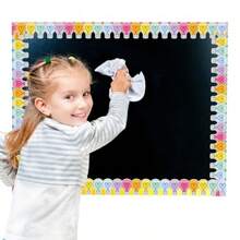 65Feet Bulletin Board Border Scalloped Light Borders Trim Stickers Classroom Decorations For Back To School Rolling Whiteboard, Walls, Windows, Doors, Lockers, Schools - Bright Color - View 5