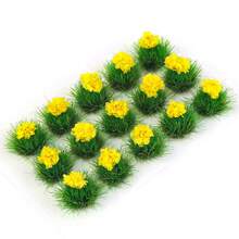15 Peças Mini Tufos de Grama Estática com Aglomerados de Flores Coloridas, Kit de Modelo de Cenário Floral em Miniatura, Acessórios de Paisagem DIY para Modelos Militares de Wargaming, Layouts de Ferrovias de Trem, Jardins de Fadas de Casa de Bonecas, Decoração de Artesanato de Micro Paisagem - Multicolorido - Visão 18