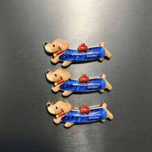 5/10/15 Pcs Cute Sausage Dog Refrigerator Sticker, Cartoon Animal Resin Refrigerator Magnet, Storage Cabinet Decoration, Kitchen And Home Decoration, Birthday And Festival Gift Selection - Multi-color - View 9