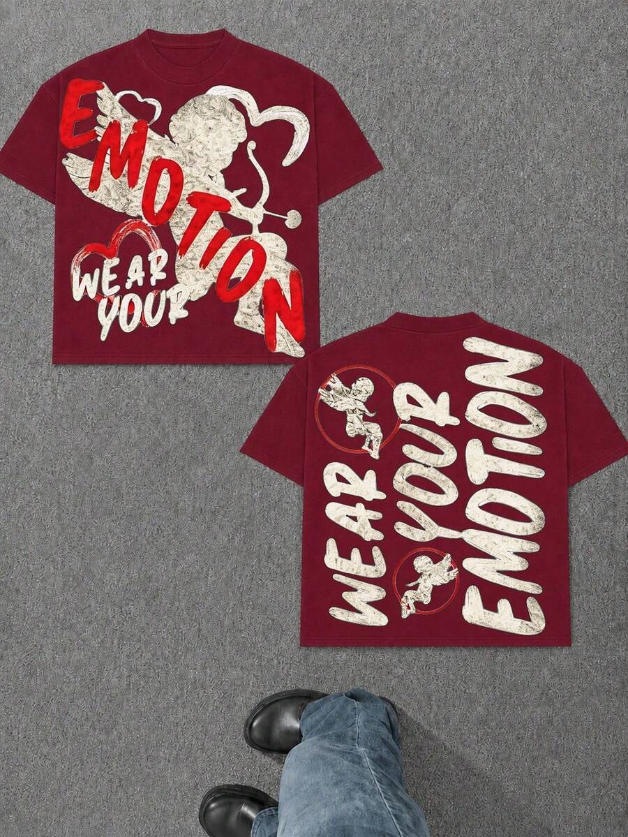 Women T-Shirts - 酒紅色 - 查看 1