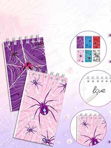 12pcs/Set Spider Web Notebook With Spider Web Pen, Spider Theme Fine Writing Tool Set, Suitable For Spider Party Decoration Guestbook, Halloween, Birthday Party Decoration Supplies, Can Be Used As Spider Party Gift, Random Style - Spider-themed Stationery Set - View 9