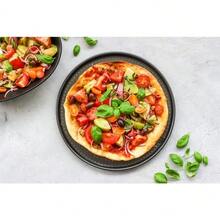 Grey Steel Baking Pan With Non-Stick Coating, Dimensions 32 * 32 * 1.4 Cm. Square Baking Plate Crafted For Homemade Pizza Baking, Suitable For Oven Baking Production At Home. - View 5