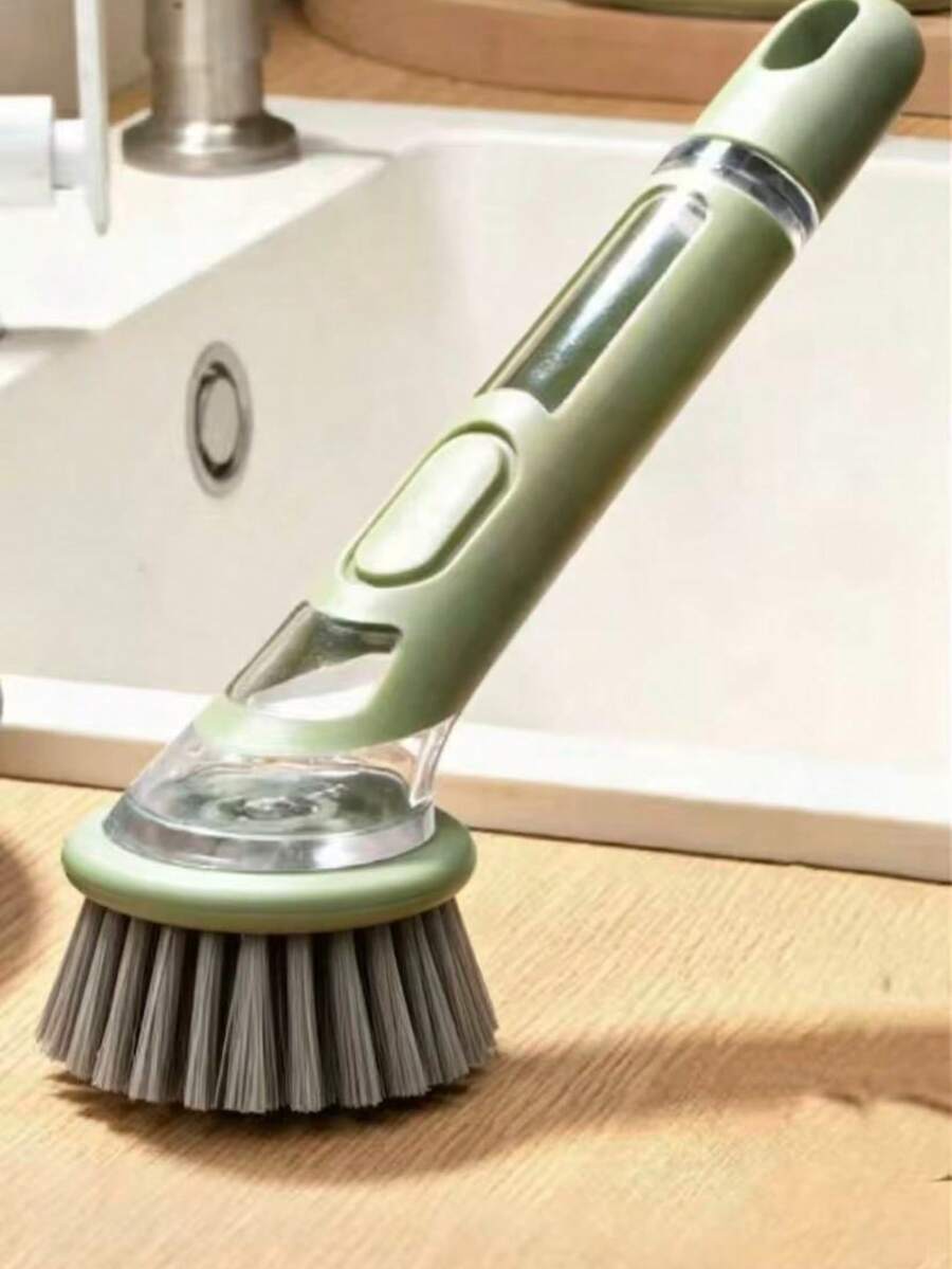 人體工學洗碗刷，附皂液分配器與加長手柄，方便清洗鍋具、平底鍋與水槽，必備廚房配件
