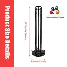 Rotating Coffee Capsule Holder Tower,  60pcs/40pcs Capacity Vertical Black Iron Coffee Capsule Holder, Countertop Pod Storage Rack, Space Saving Coffee Organizer For Kitchen Coffee Bar, Kitchen Countertop Coffee Accessories - View 10